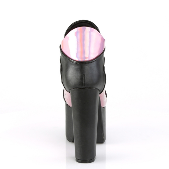 Gothic Hologram Lace Up High Heel Ankle Boots - Picture 4 of 5